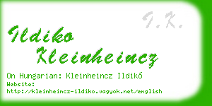 ildiko kleinheincz business card